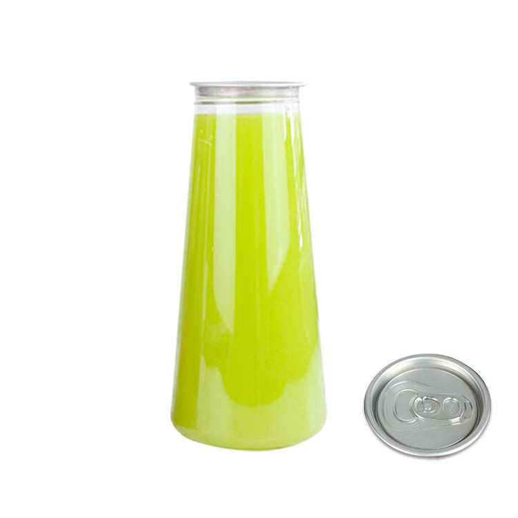 Plastic PET Can Easy Open Transparent Custom Cup for Cold Drink Soda Soft Carbonated Beverage Bottle