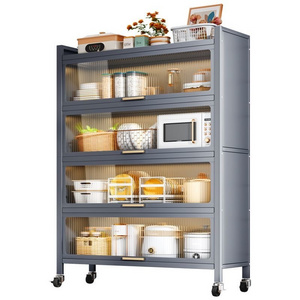 Large Capacity Home Accessories Kitchenware Organizer Shoes Showing Rack Fully Closed Cabinet Multi-layer Storage Shelf