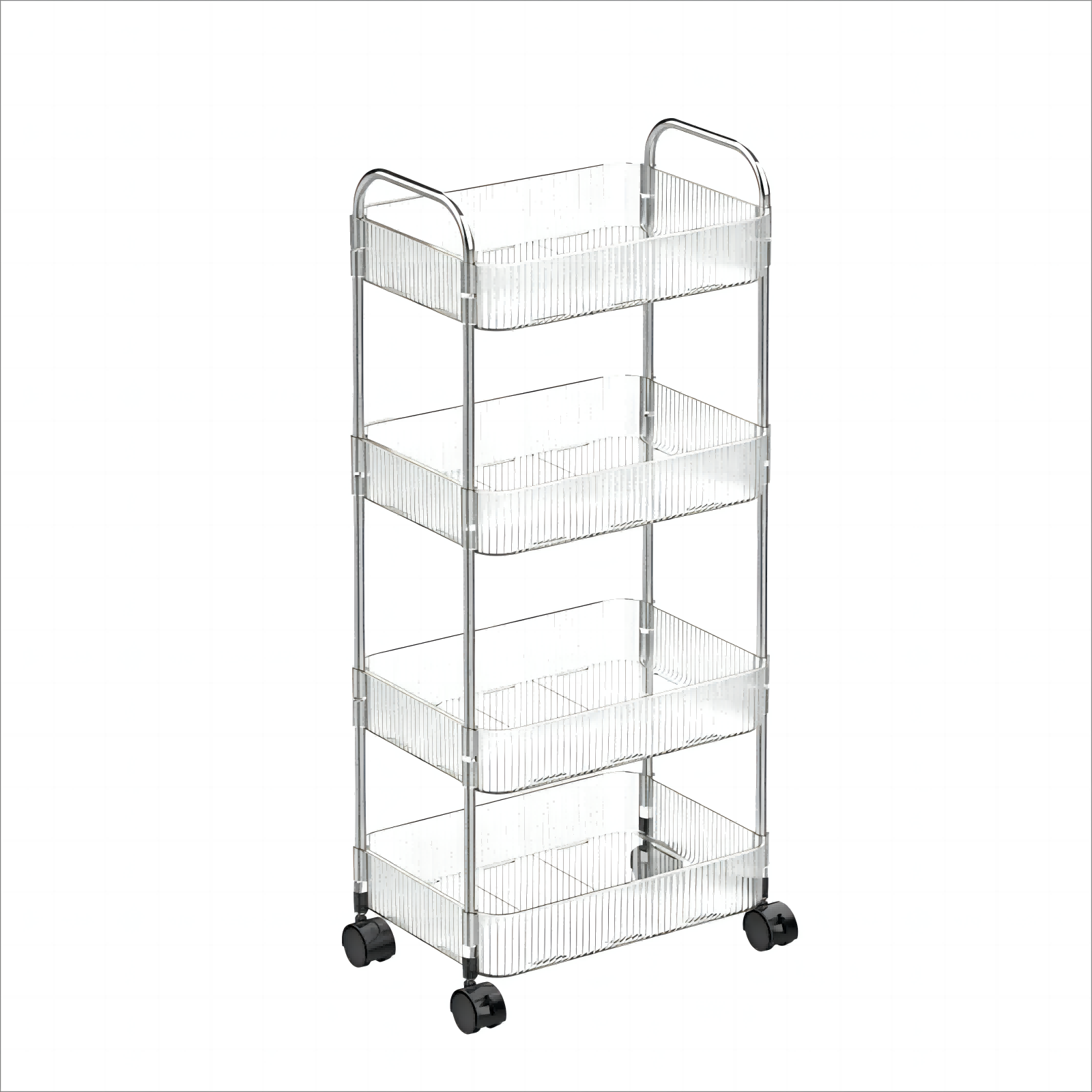 2/3/4 Tier Shelves Service Plastic Rack Kitchen Organizer Utility Bathroom Storage Trolley Rolling Slim Cart