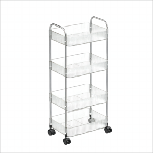 2/3/4 Tier Shelves Service Plastic Rack Kitchen Organizer Utility Bathroom Storage Trolley Rolling Slim Cart