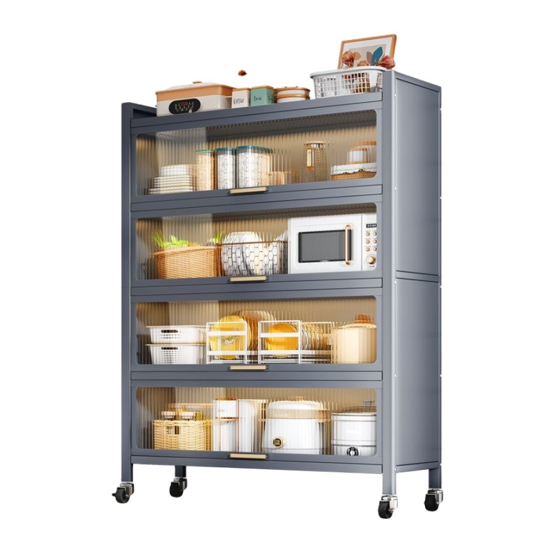 3 Tiers 4 Tiers 5 Tiers Small Appliances Rack With Dustproof Closet Bowl Storage Cabinet Organizer Space Saving