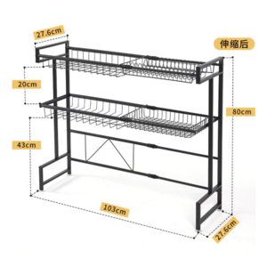 Large Capacity Tableware Container Adjustable Kitchen Storage Rack Morden Dish Drying Shelf Storage Holders & Racks