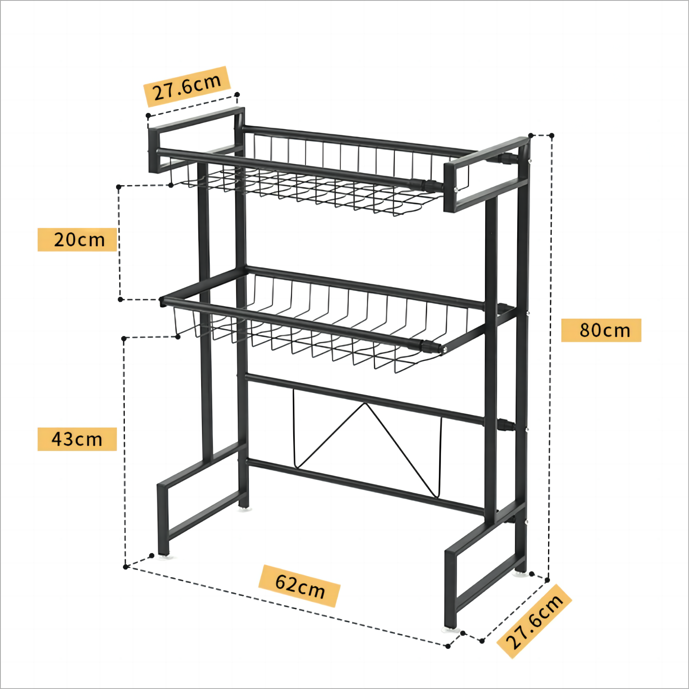 Large Capacity Tableware Container Adjustable Kitchen Storage Rack Morden Dish Drying Shelf Storage Holders & Racks