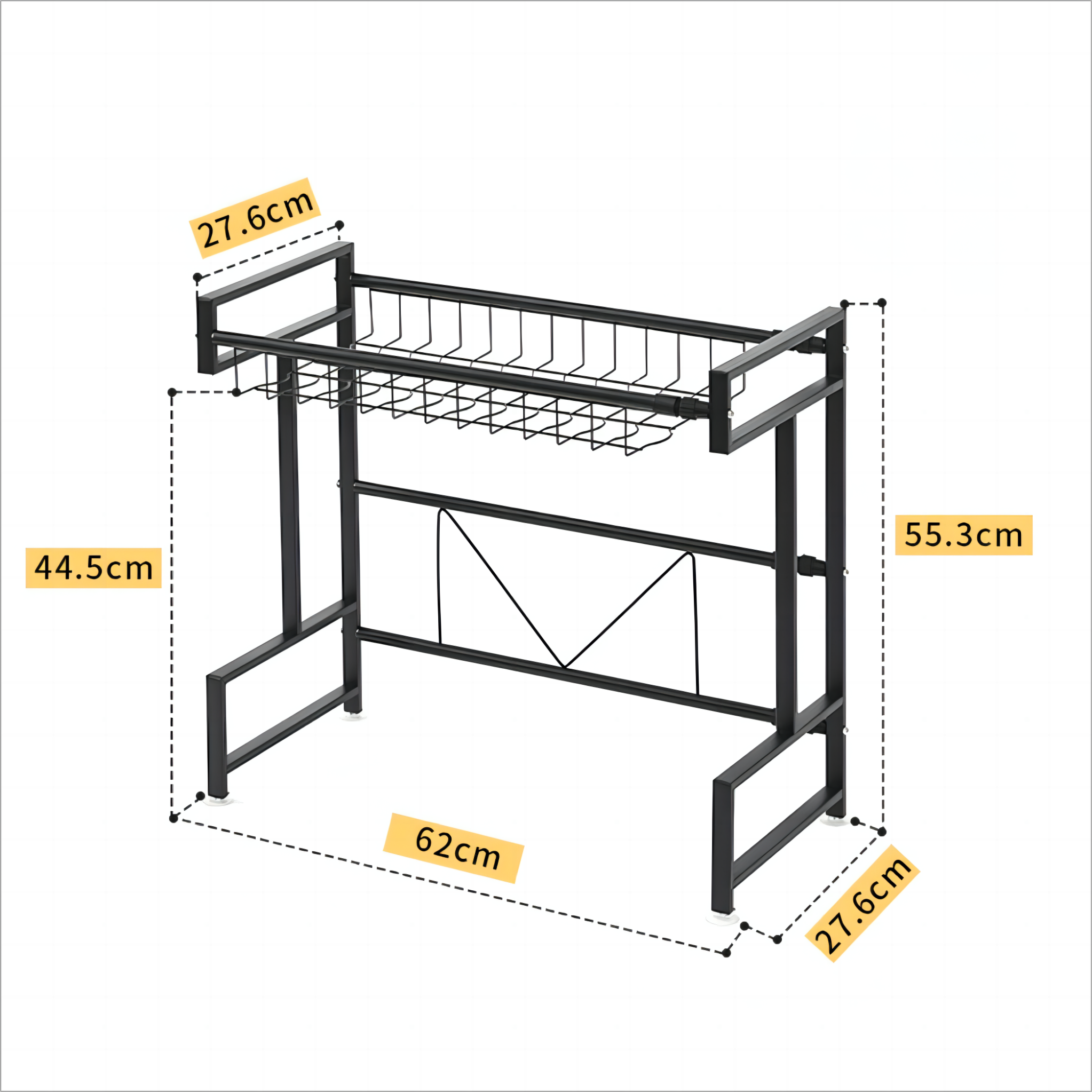 Large Capacity Tableware Container Adjustable Kitchen Storage Rack Morden Dish Drying Shelf Storage Holders & Racks