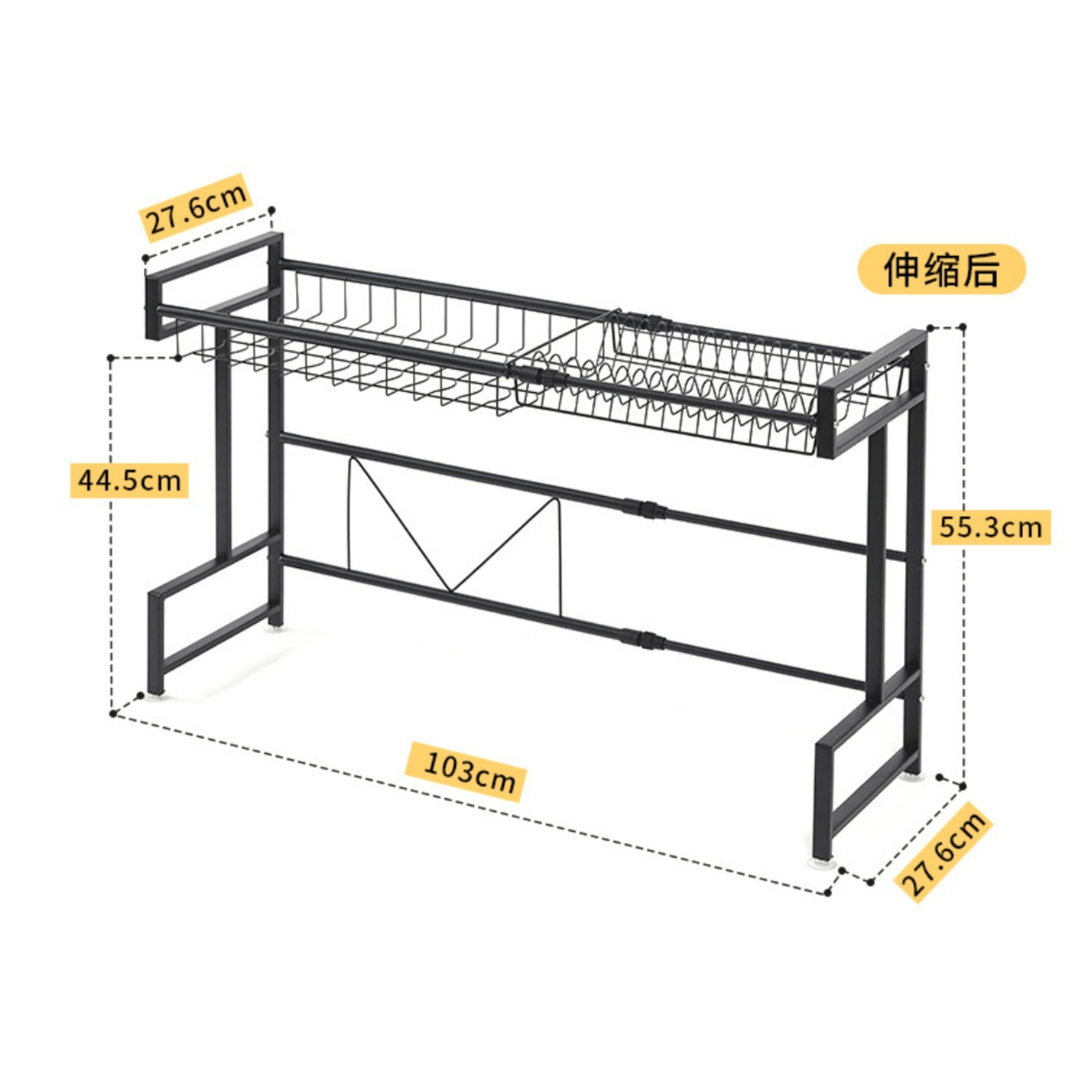 Large Capacity Tableware Container Adjustable Kitchen Storage Rack Morden Dish Drying Shelf Storage Holders & Racks