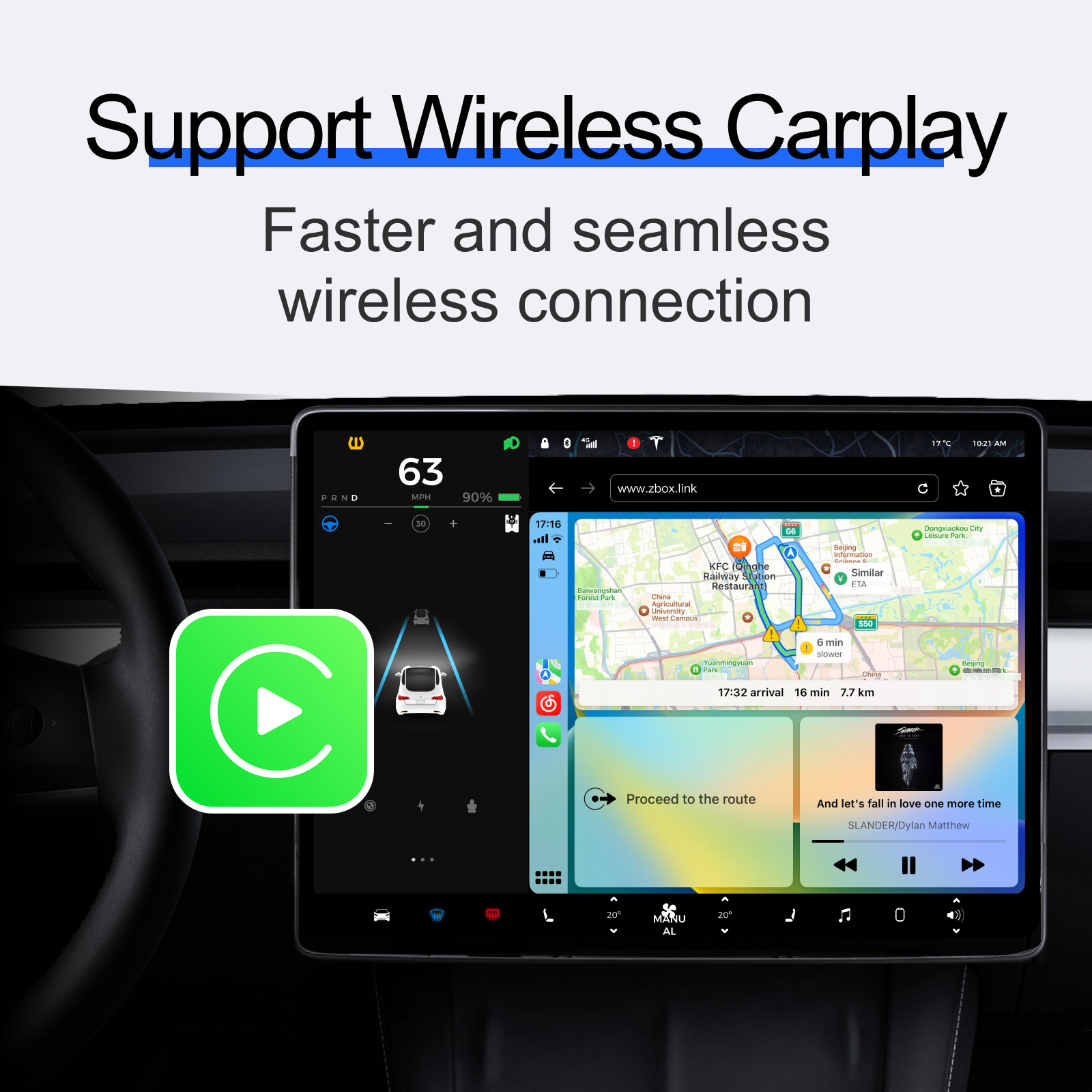 Tesla Accessory, For Tesla Model X/Y/S/3(2019 Year Later Version), Tesla Wireless Carplay AI BOX