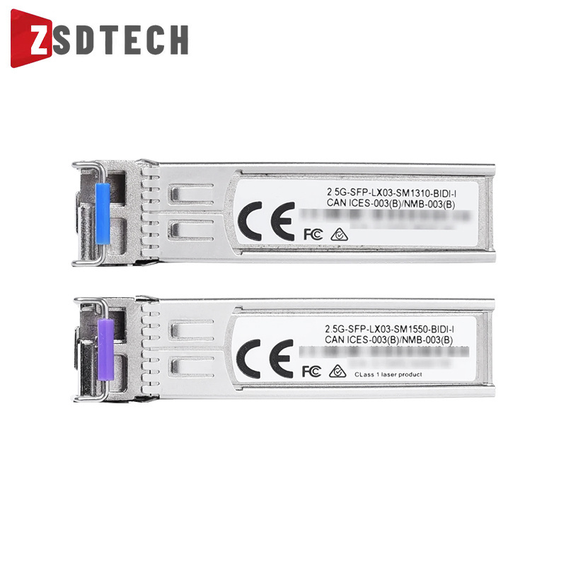 2.5G-SFP-LX03-SM1550-BIDI-I 2.5G BiDi SFP 1550nm-TX/1310nm-RX 3-km DOM Simplex LC SMF Transceiver Module