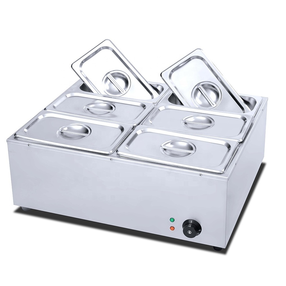 Commercial Restaurant Electric Food Warmer Stainless Steel/6 Pans Hot Food Display/Food Warmer Bain Marie