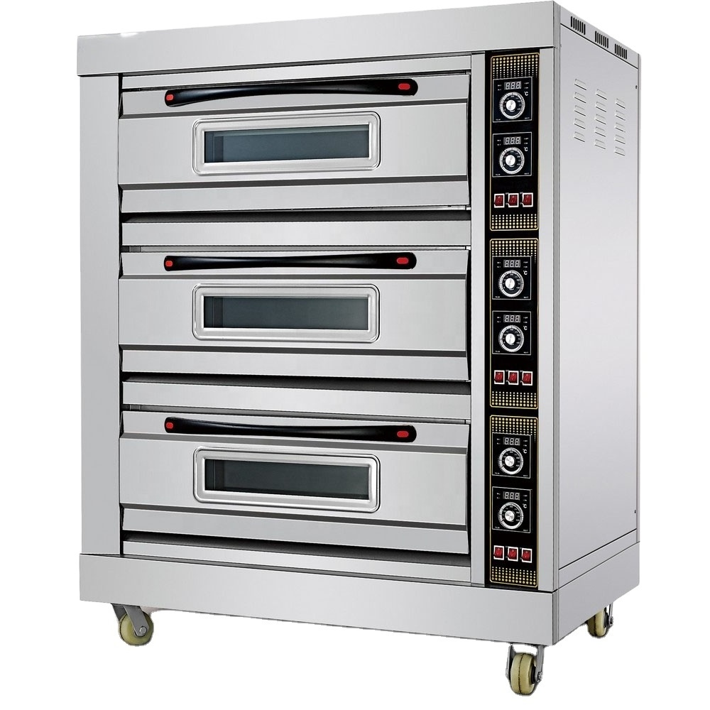 Guangzhou Baokang HEO-39 Commercial Electric 3-deck 9-tray Baking Oven For Bread And Cake