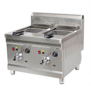 Wholesale Multifunctional Fish And Potato Chips Machine Two-Tank Gas Fryer Suitable for hotels&restaurants