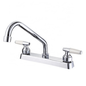 hot selling double handle basin kitchen sink faucet 8" Inch South America chrome lavatory faucet with dual lever handles