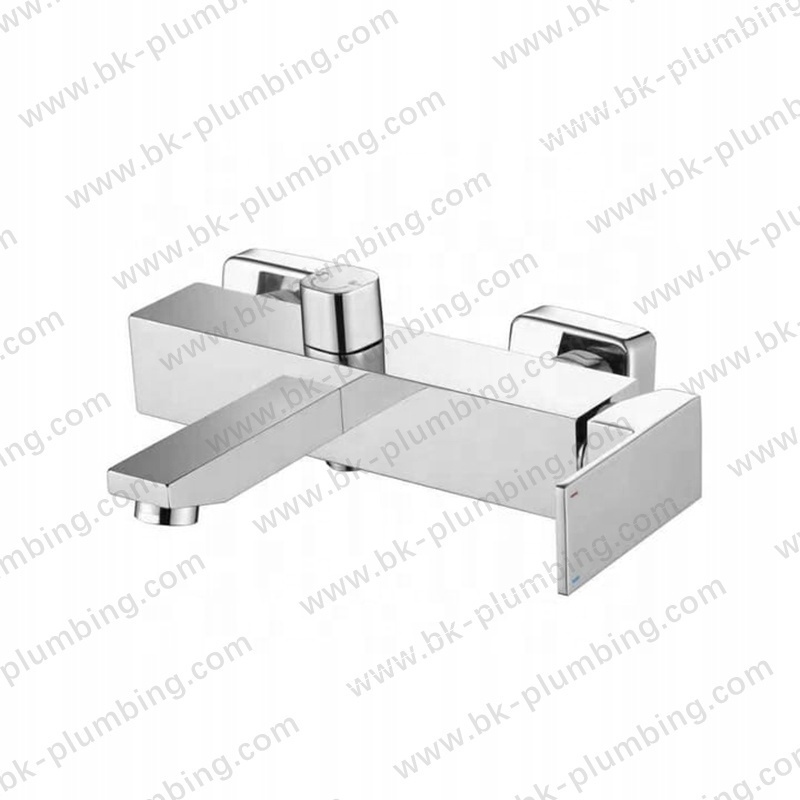 Modern Chrome Single Lever Wall Mounted Bathroom Tub Faucet