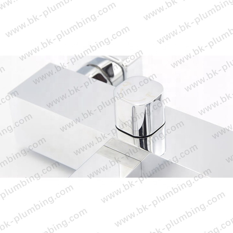 Modern Chrome Single Lever Wall Mounted Bathroom Tub Faucet