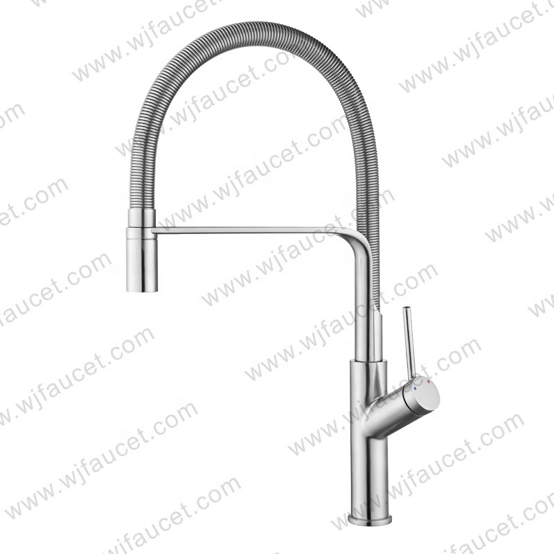 Griferia Para Cocina Rotating Faucet Water Tap Brass Lever Pull Out Spring Kitchen Sink Faucet