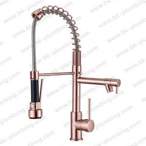 Commercial Style Single Handle Brushed Nickel Lock Sprayer Pull Down Kitchen Sink Faucet