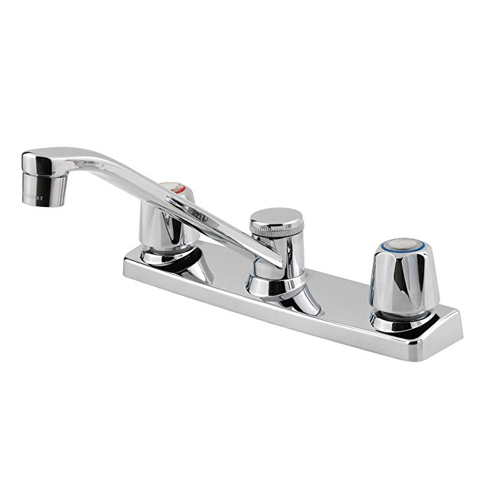 2-Handle 4 Inch Centerset Bathroom Faucet in Polished Chrome Water-Efficient Model lavatory faucet with Acrylic Handles