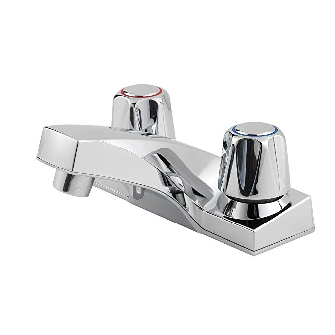 2-Handle 4 Inch Centerset Bathroom Faucet in Polished Chrome Water-Efficient Model lavatory faucet with Acrylic Handles