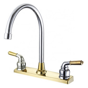 Two-Handle 8" Kitchen Faucet with Chromed Finish good price high quality plastic ABS kitchen lavatory faucet with dual handles