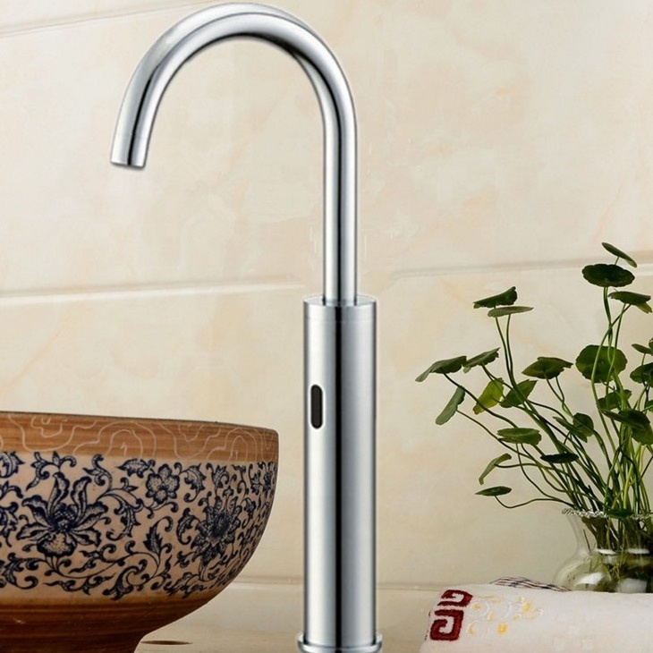 Sensor Water Saver Tap Goose Neck Wash Basin Mixer Tap Hands Free Shower Cabin Faucet 3 Way Sensor Automatic Faucet