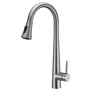 304 Stainless Steel Kitchen Sink Faucet with PullOut Sprayer Single Handle Kitchen Faucet,High-Arc Single Hole RV Kitchen Faucet