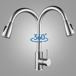 Kitchen Faucet 304-Stainless Steel Single Handle High Arc Kitchen Faucets with Pull Down Sprayer