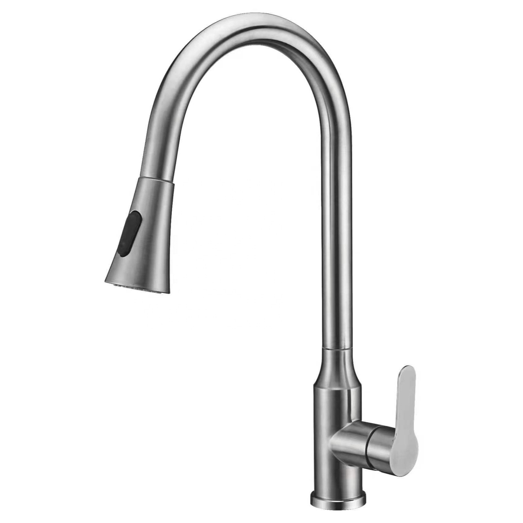 304 Stainless Steel Kitchen Sink Faucet with PullOut Sprayer Single Handle Kitchen Faucet,High-Arc Single Hole RV Kitchen Faucet