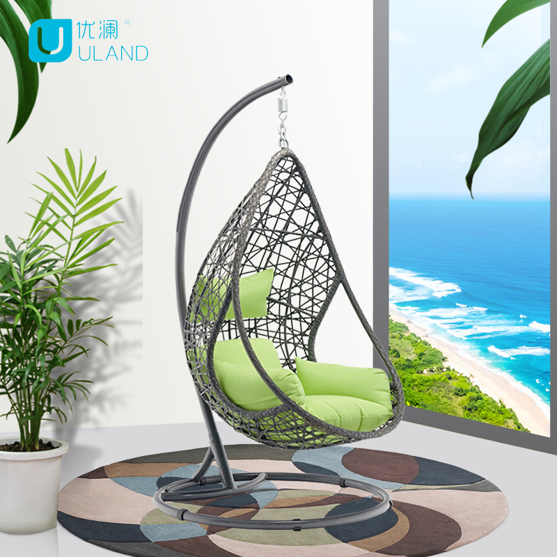 ULand Patio Garden Swinging Chair Rattan Outdoor Steel Wicker Hanging Chair hanging egg chair