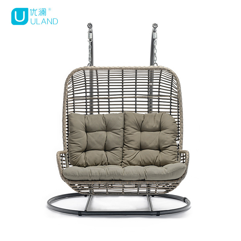 Uland Wholesale Outdoor Garden Furniture Hanging Chairs  Swing Standing Double Hanging Wicker Egg Chair