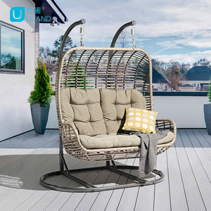 Uland Wholesale Outdoor Garden Furniture Hanging Chairs  Swing Standing Double Hanging Wicker Egg Chair