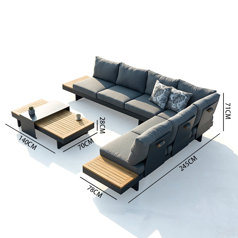 Uland Patio Furniture Aluminum Outdoor Furniture Garden Sofa Outdoor Aluminium Garden Set