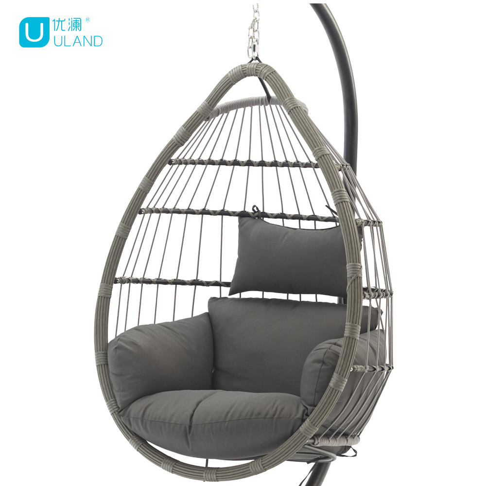 Uland Leisure Hanging Basket Modern Hanging Swing Garden Single Swing Seat Chairs For Patio Garden Wicker Rattan Chair