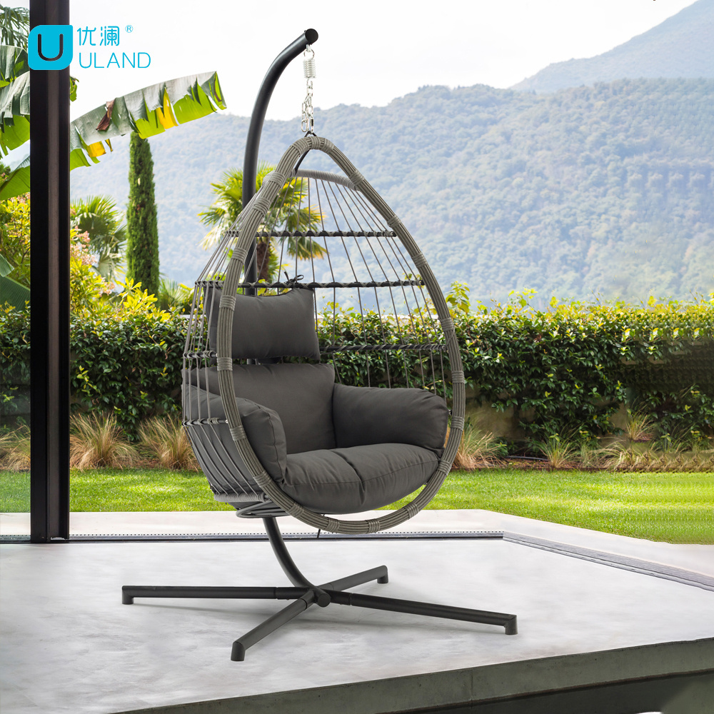 Uland Leisure Hanging Basket Modern Hanging Swing Garden Single Swing Seat Chairs For Patio Garden Wicker Rattan Chair