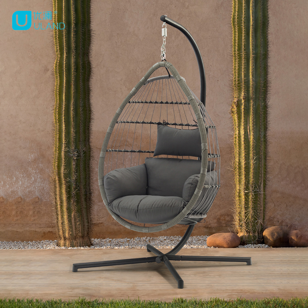 Uland Leisure Hanging Basket Modern Hanging Swing Garden Single Swing Seat Chairs For Patio Garden Wicker Rattan Chair