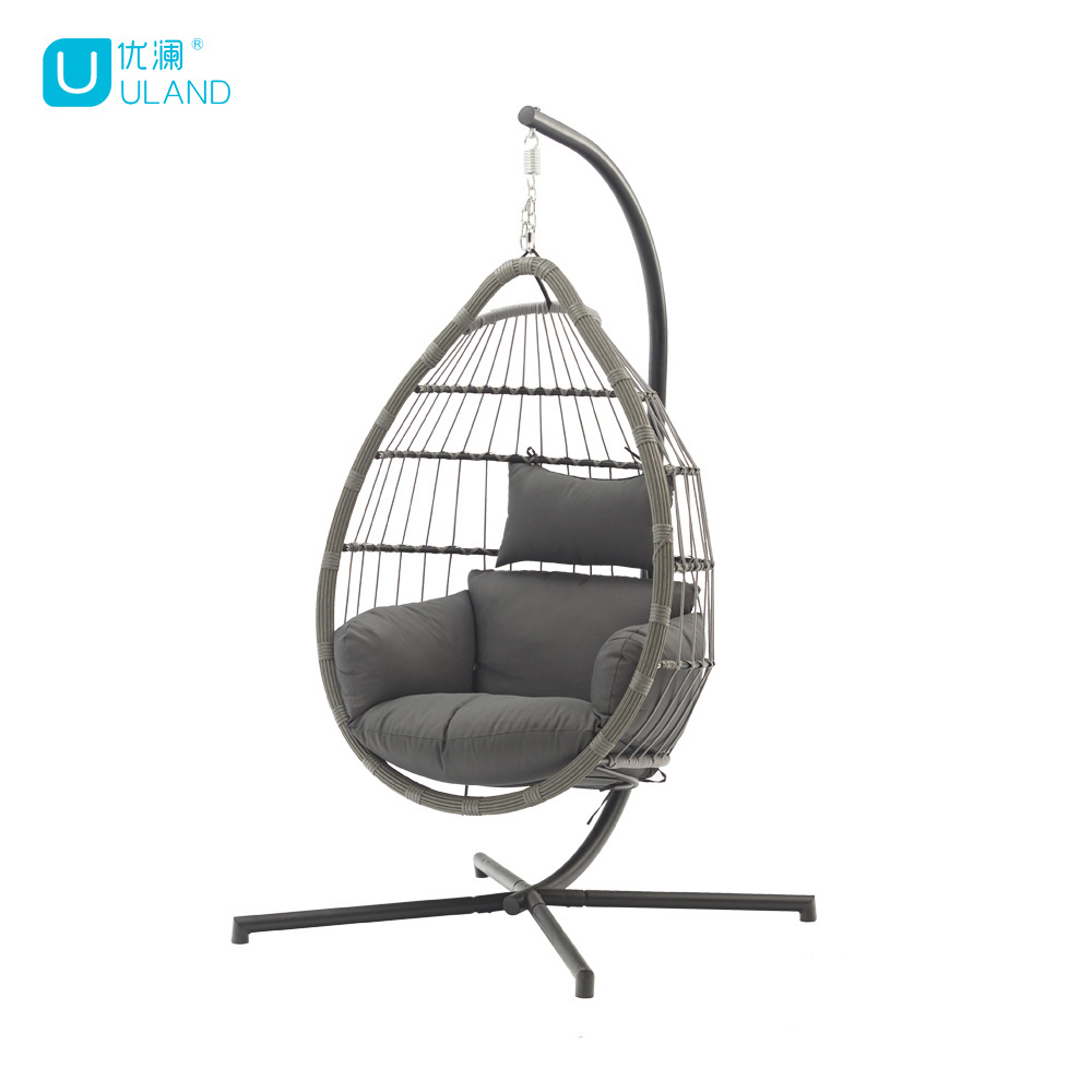 Uland Leisure Hanging Basket Modern Hanging Swing Garden Single Swing Seat Chairs For Patio Garden Wicker Rattan Chair