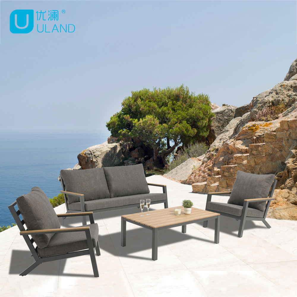 Uland Hot Sale Waterproof Garden Sets Furniture Aluminum Frame Modular Sofa Set Sofa Patio Outdoor Furniture