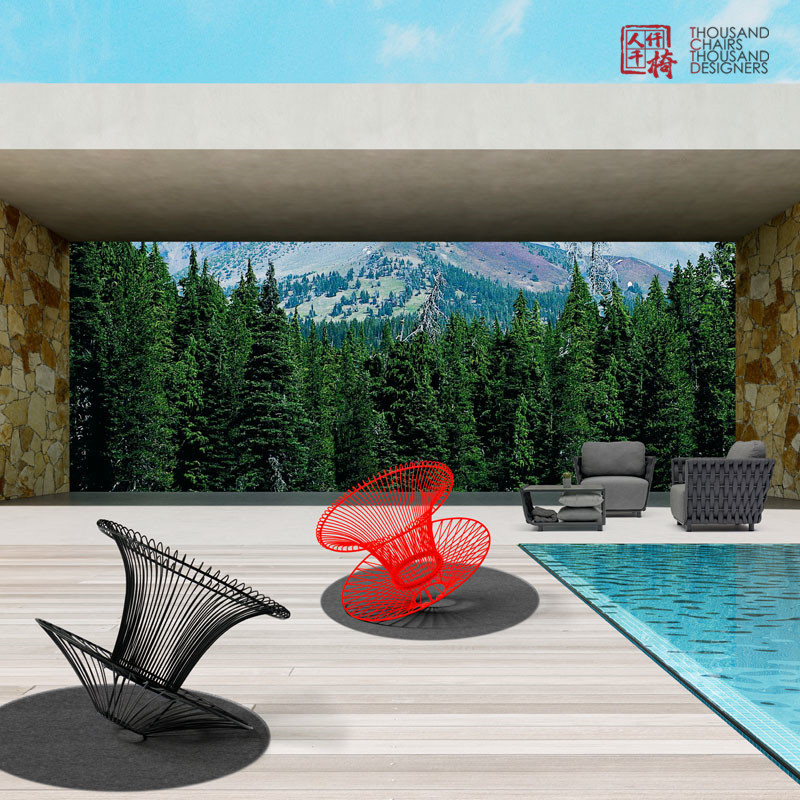 Tctd Modern Balcony Steel Garden Furniture Garden Rocking Chairs Outdoor Furniture Swiveling Spun Chair