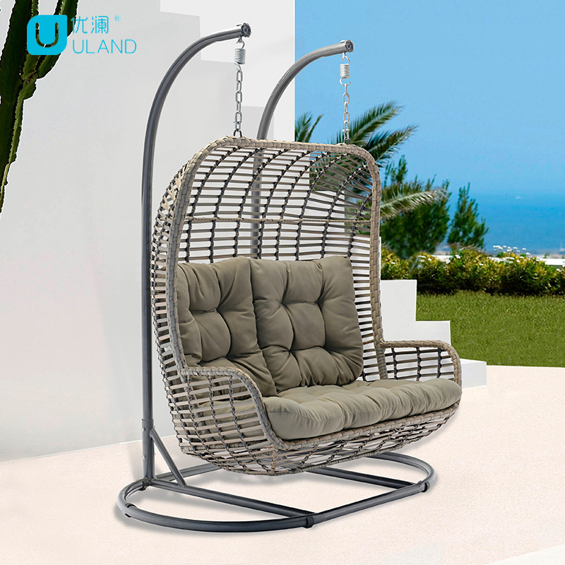 Uland  Hot Sale Balcony Swing 2 Person Hanging Chair With Stand hanging egg chair swing chair hanging