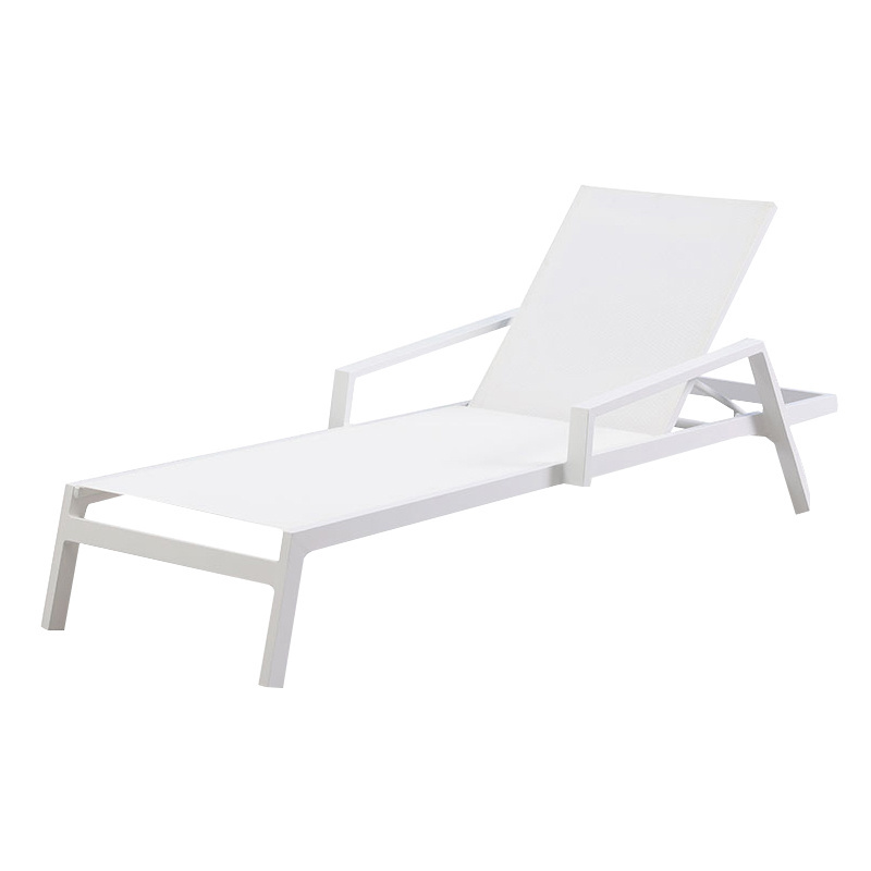 Sun Lounger Top Quality Furniture All Weather Adjustable Chair Beach Sun Loungers Metal Aluminum Outdoor Modern Contemporary