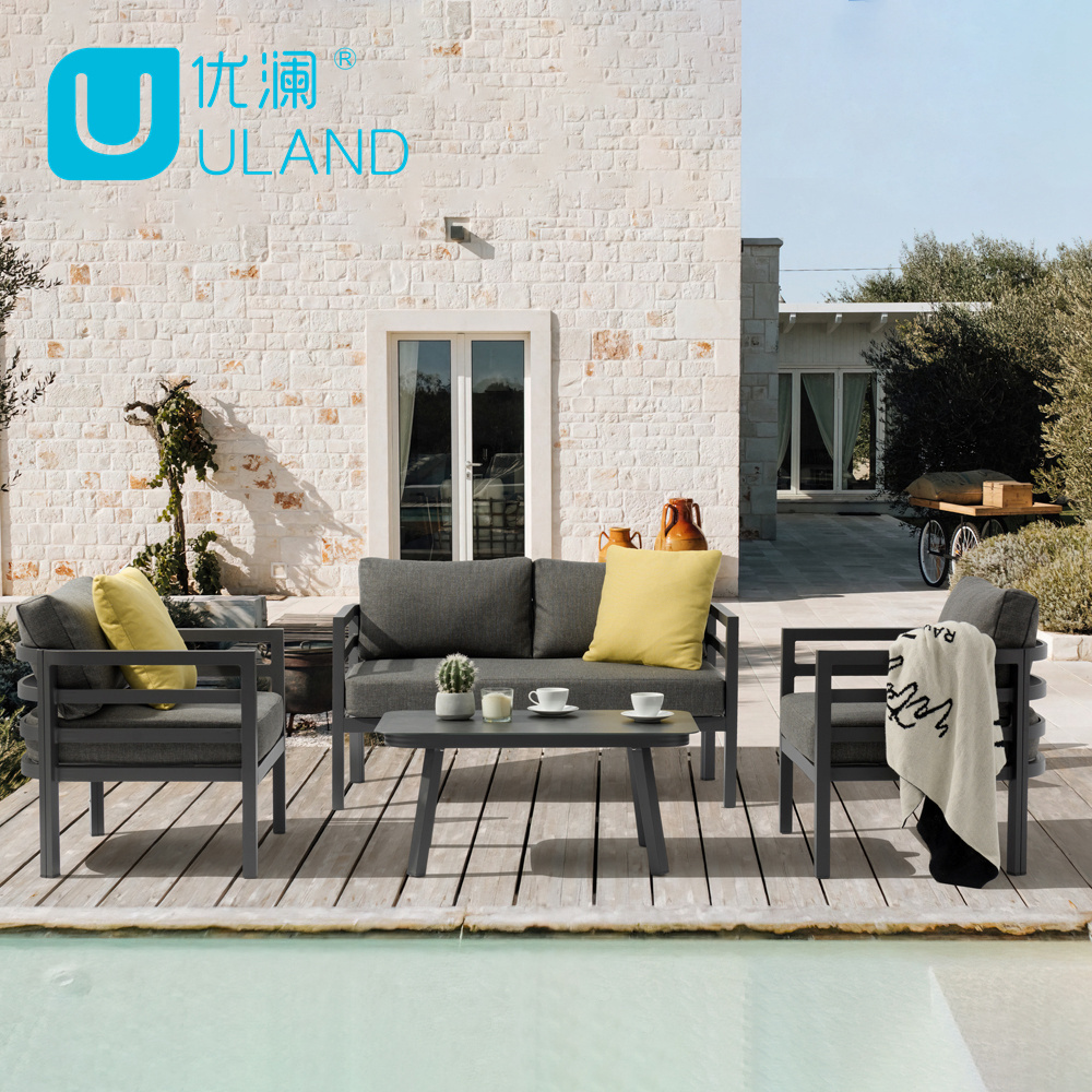 Uland Luxury Bistro Outdoor Metal Coffee Sofa Chairs Garden Furniture Patio Outdoor Furniture Garden Set