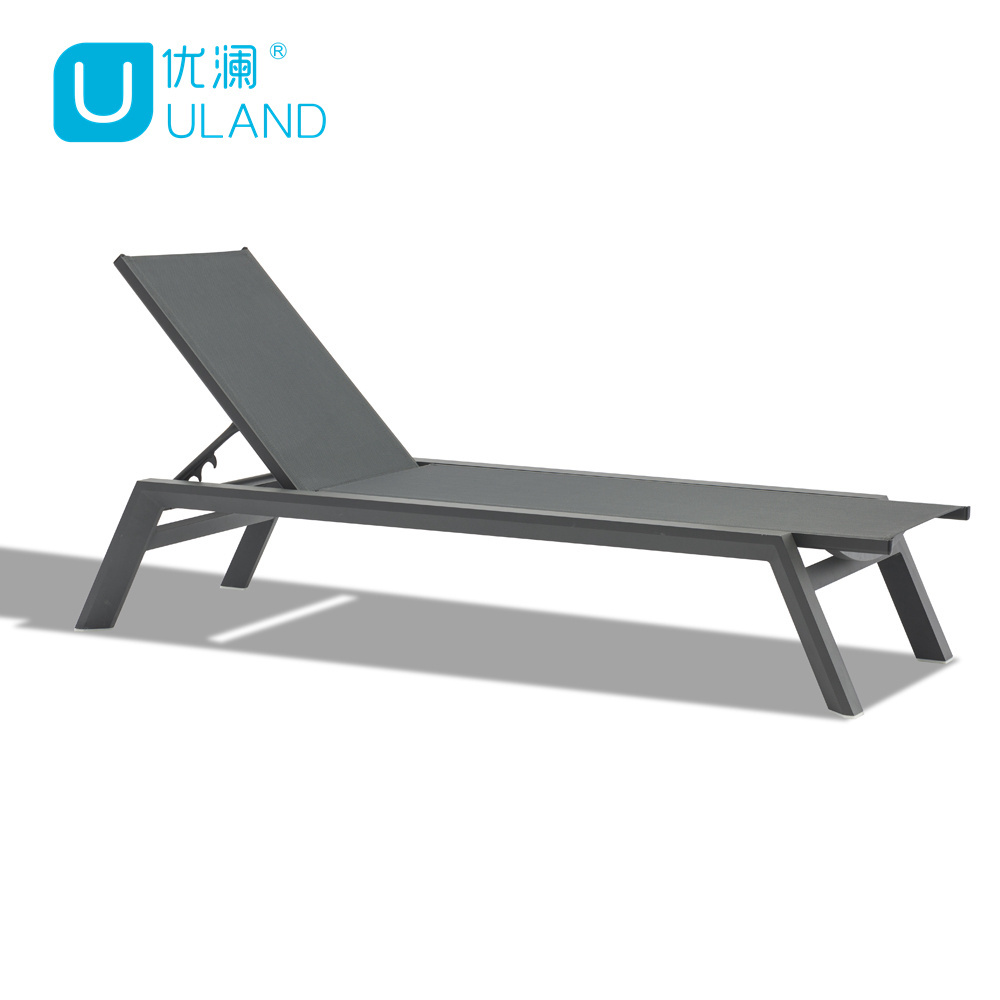 Uland Outdoor Furniture Patio Sun Loungers Chaise Lounge Set Aluminum Fabric Swimming Pool Sunbed