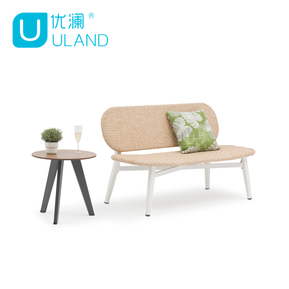 Uland Modern Patio Bench Aluminum Park Garden Chair Frame Outdoor Benches Metal Bench Indoor And Outdoor