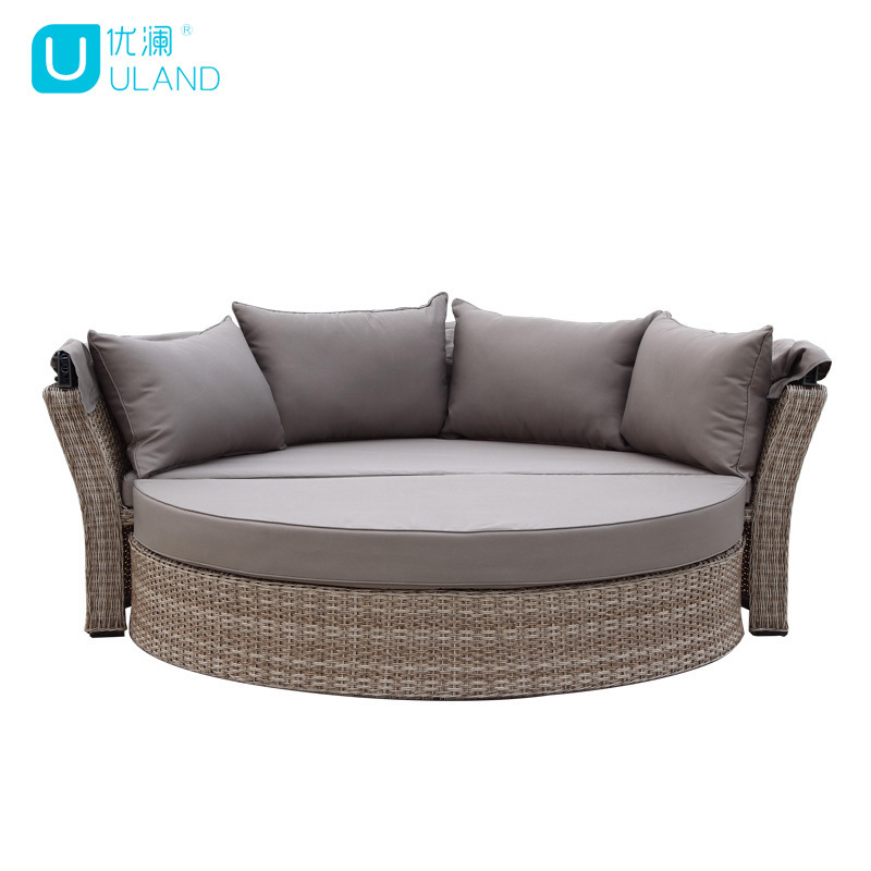 Uland Outdoor Circular Sofa Round Bed Furniture Garden Sofas Round Beds Outdoor Rattan Comfortable Bed