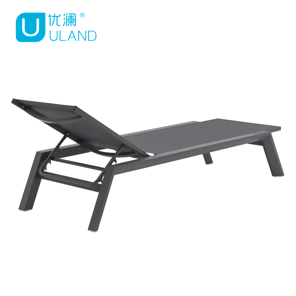 Uland Outdoor Furniture Patio Sun Loungers Chaise Lounge Set Aluminum Fabric Swimming Pool Sunbed