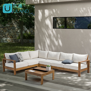 Uland Modern hotel furniture Custom Garden Furniture L Shape Aluminum Cushion Lounge Outdoor Couch Sofa Set