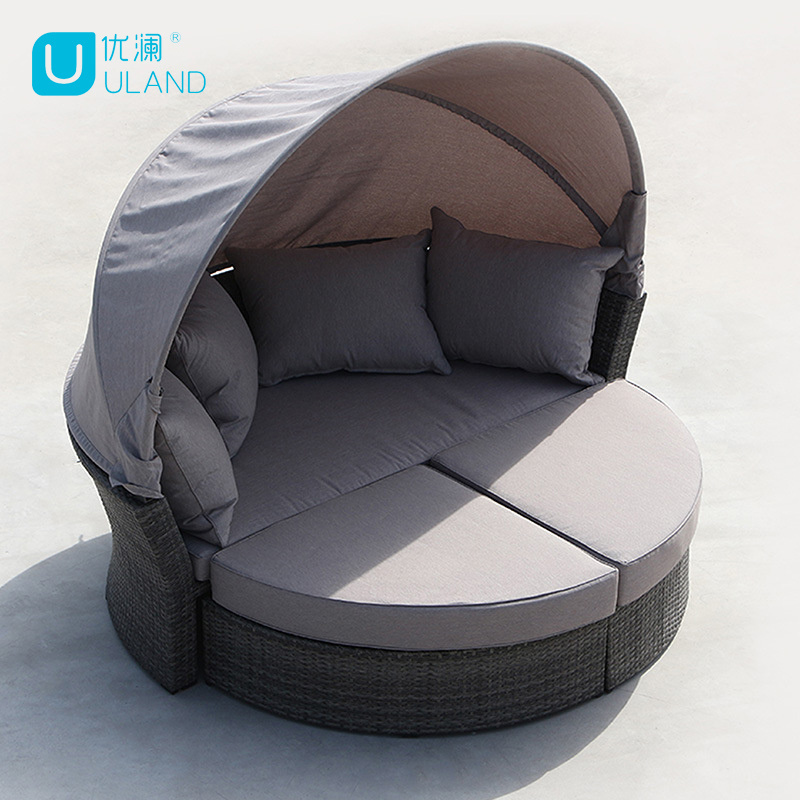 Uland Outdoor Circular Sofa Round Bed Furniture Garden Sofas Round Beds Outdoor Rattan Comfortable Bed