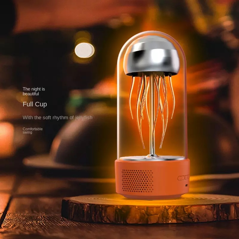 2022 New OEM Zinc HIFI BT5.0 wireless speaker with RGB Night Light Relaxing Mood Jellyfish speakers as Lamp for Christmas Gift