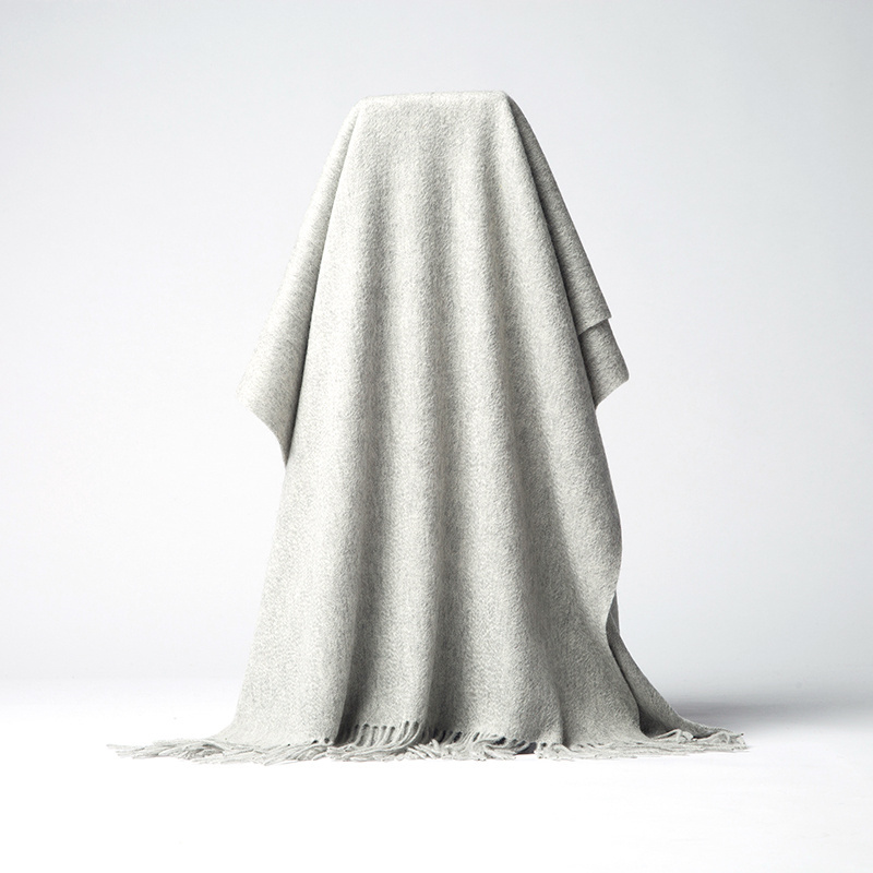 Runyang winter new arrival woven oversize cashmere scarf grey winter scarf pure wool luxury fashion pashmina women shawl