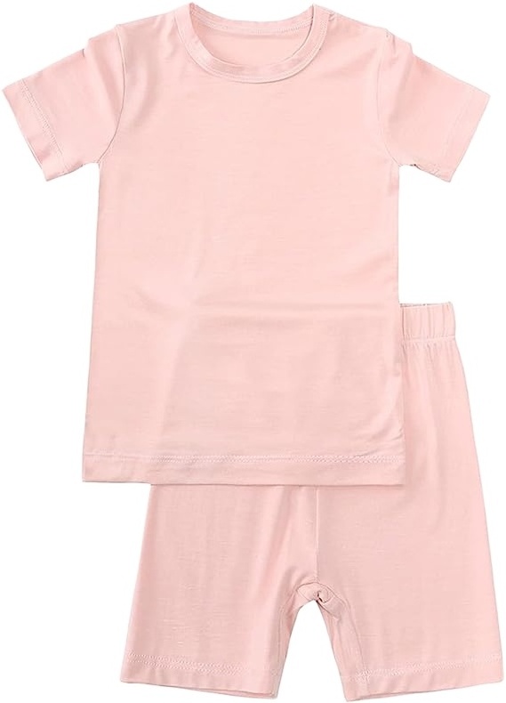 BKD  Toddler Kids Girls Boys Sleepwear Pajamas Short Soft Shirring Cool Summer Viscose Pjs 2pcs Set 6M-12Y