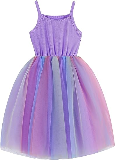 Baby Girls Tutu Dress Toddler Blue Solid Color Tulle Dresses Infant Girl Birthday Party Sleeveless Princess Dress for Kids