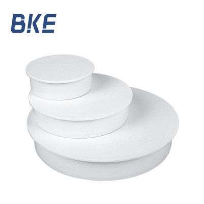 Factory plastic PVC 50mm 75mm 110mm 160mm end plug Plastic end cover drainage system PVC pipe